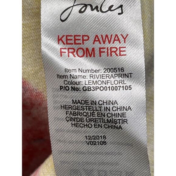 Joules Riviera Dress Women Size 8 Yellow Floral Short Sleeve Colorful Bright - Picture 6 of 6